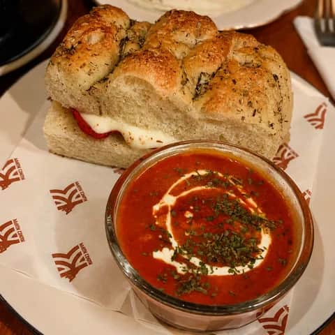 Focaccia Pepperoni and Mozzarella Dipping Tomato